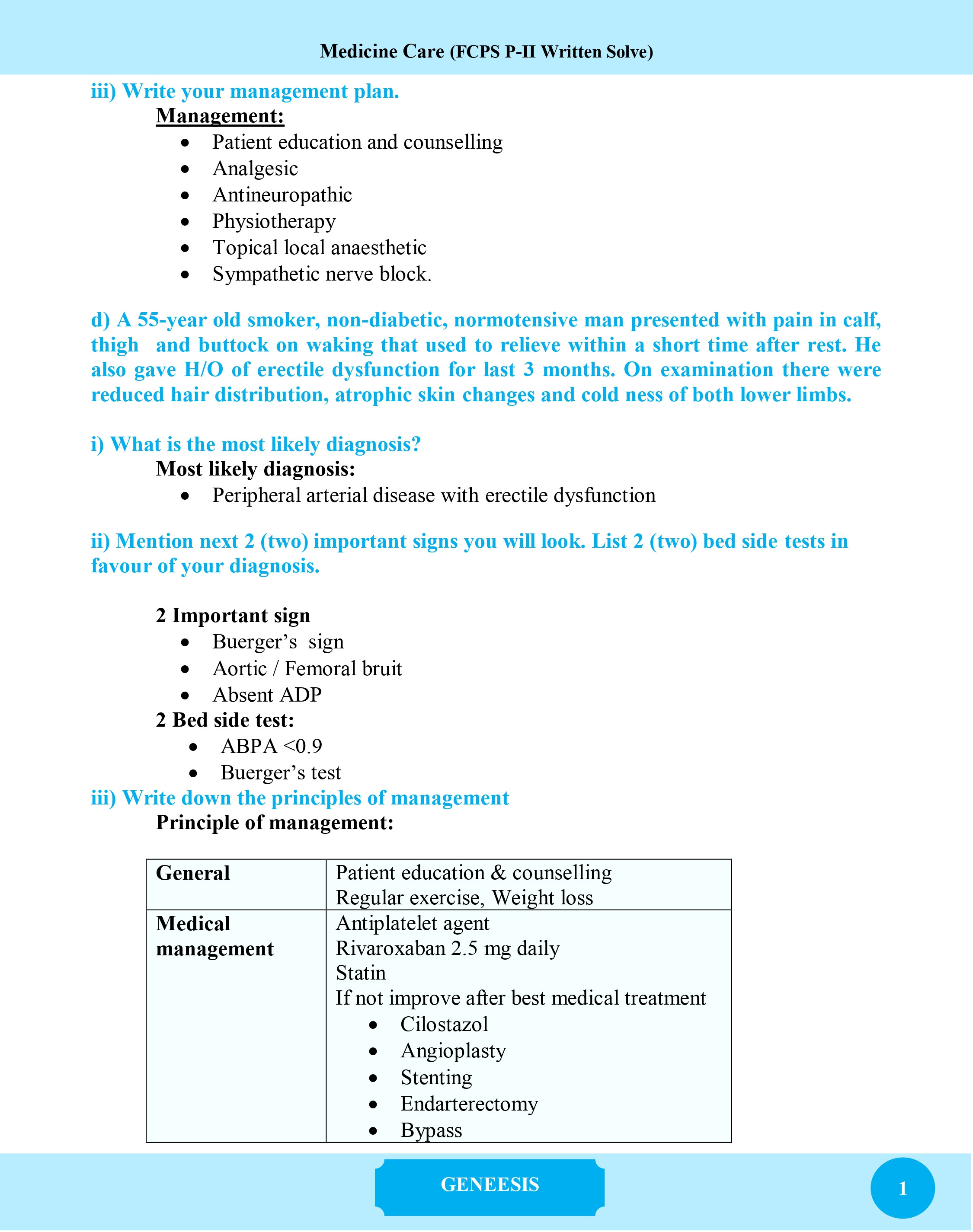 Medicine Care Fcps Part-II Written Solve information image