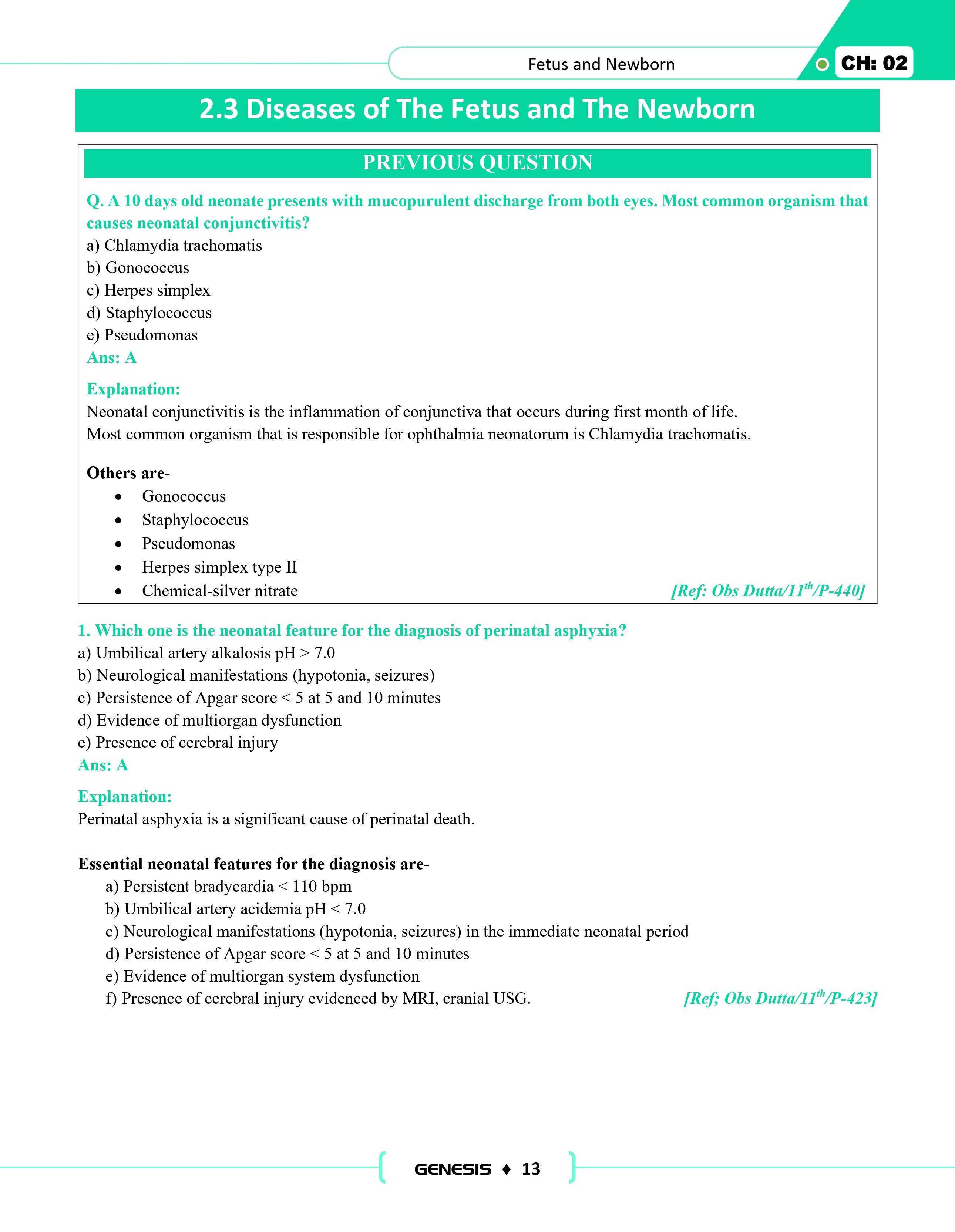 GENESIS SBA GOLD for Midterm (Obstetrics & Gynaecology) information image