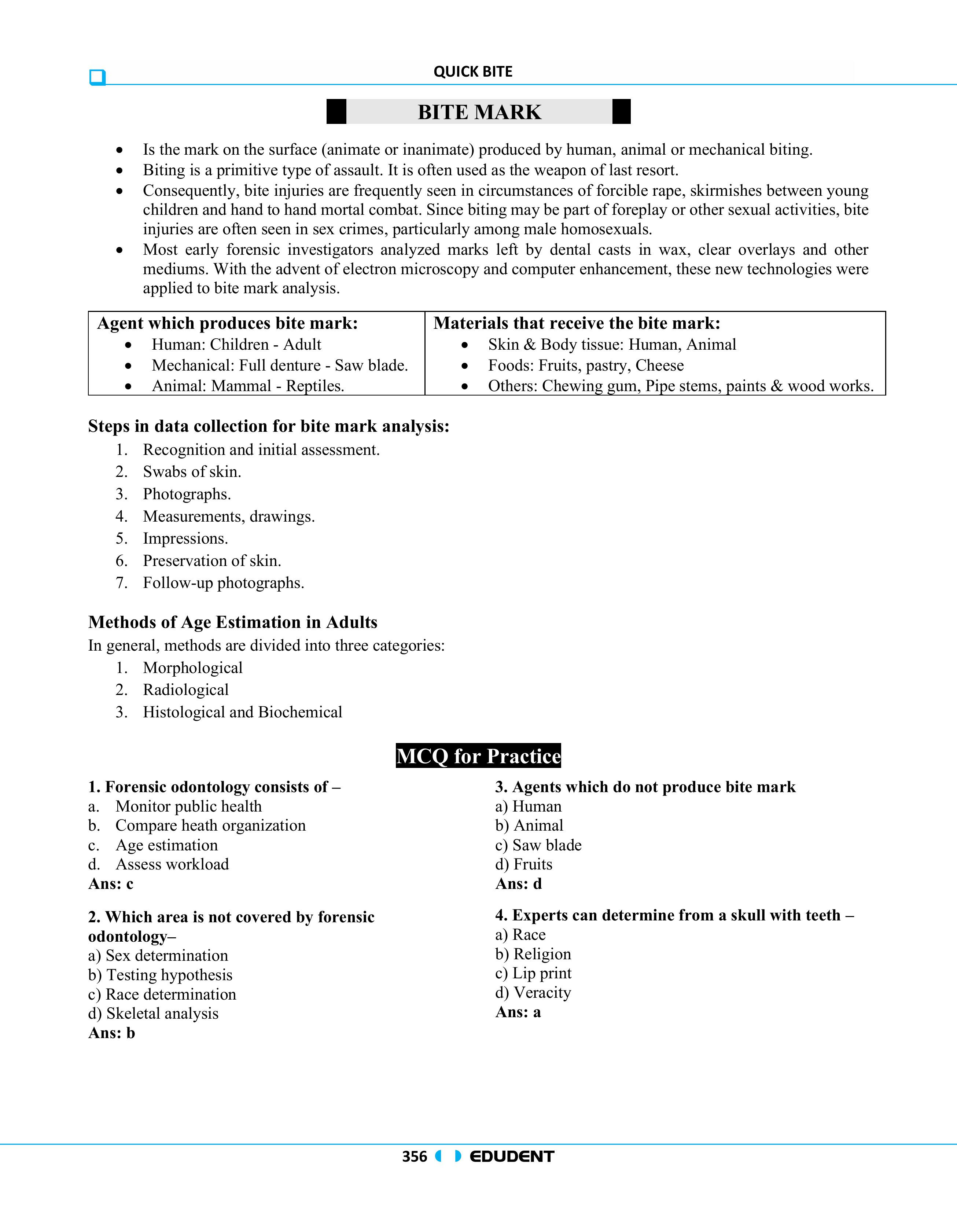 Edudent Quick Bite For Special BCS- 3rd Edition (Dental Science) information image