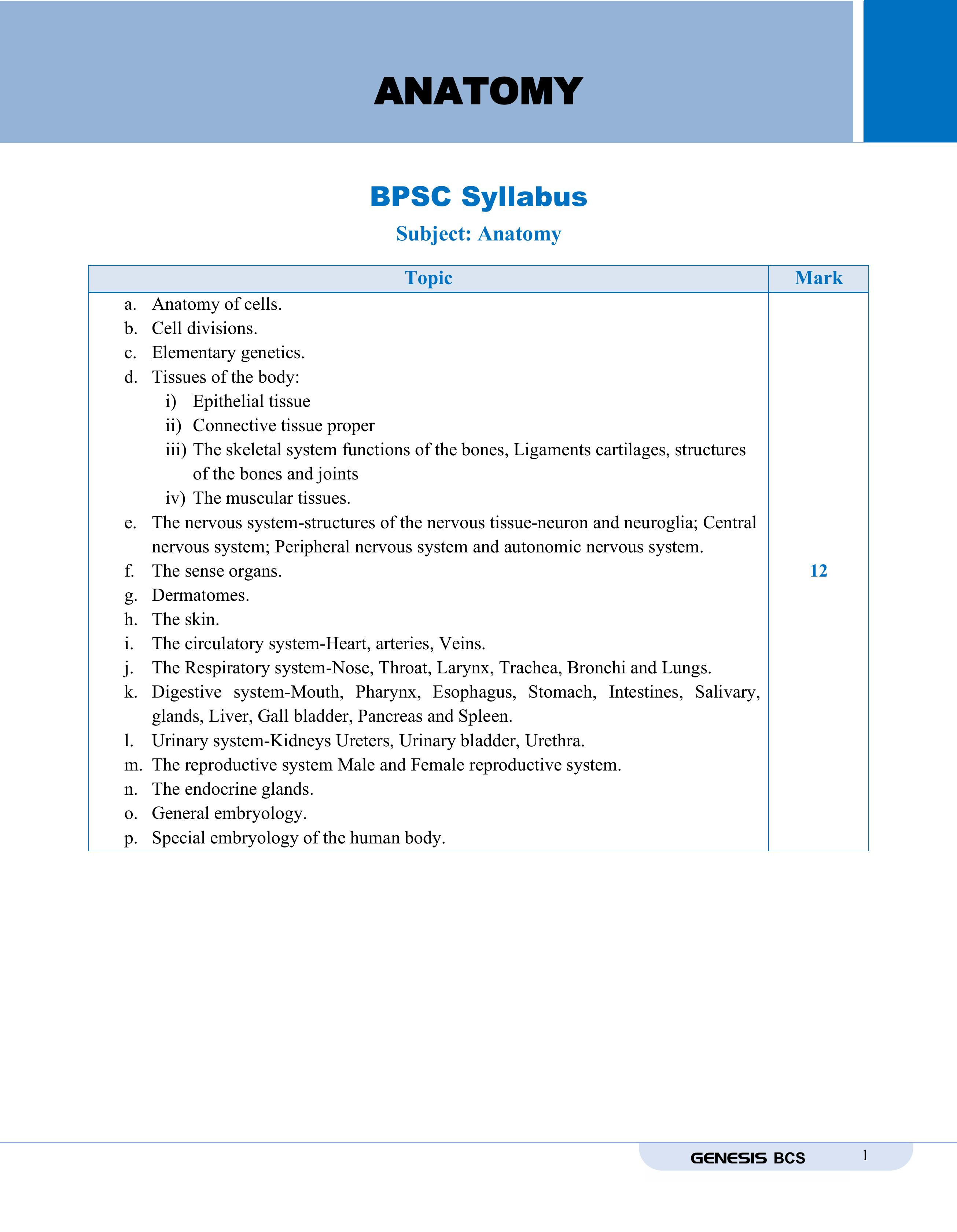 GENESIS BPSC Syllabus Solve Volume- I, II, III (Medical Science) information image